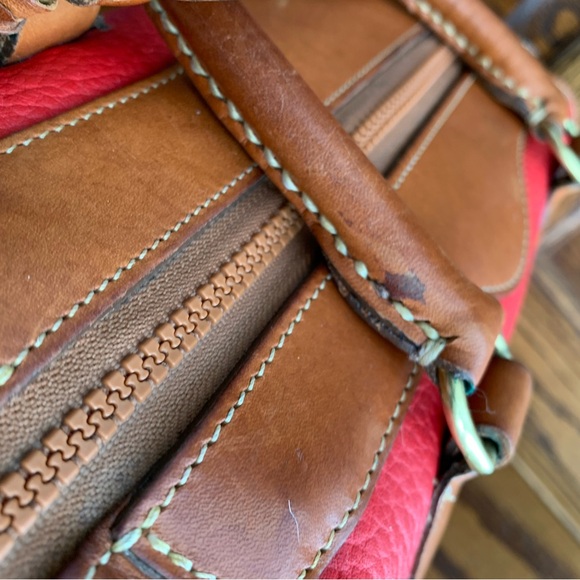 Original Vintage 90s Gladstone Dooney & Bourke Red Leather Luggage doctors Bag - Picture 8 of 10